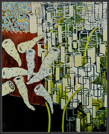 Fragments. 53" x 44" (135 x 112 cm). Oil on canvas. 2001.