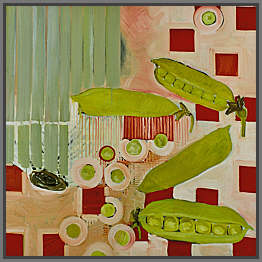 Chillies and peas 1. 44" x 44" (112 x 112 cm). 2002.