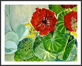Flowers. Watercolour 2002. 10" x 13" (26 x 34 cm).