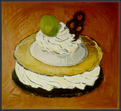 Cake. 1993. 38" x 41" (96 x 104 cm). Oil on canvas.