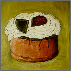 Cake. 1993. 37" x 37" (94 x 94 cm). Oil on canvas.