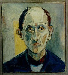 Portrait of Hans. 16" x 18" (40 x 45 cm). Oil on canvas. 1990.